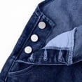 thumbnail image 5 of Staki Girl Denim Overalls Wide Girl's Overalls Jeans Denim Cute Fashion Trendy Wide Leg Dungarees Denim Pants Jumpsuits 8-14Y(Dark Blue,12-14 Years), 5 of 9