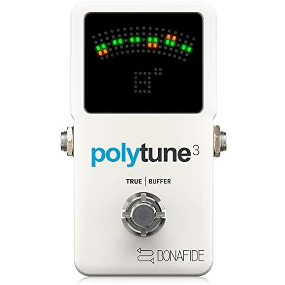 TC Electronics PolyTune 3 Polyphonic LED Guitar Tuner Pedal with Buffer, Multicolored