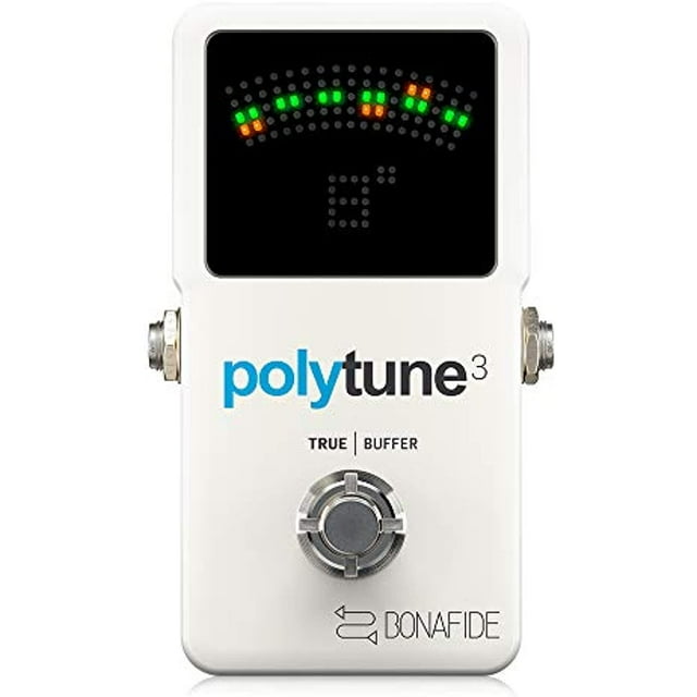 TC Electronics PolyTune 3 Polyphonic LED Guitar Tuner Pedal with Buffer, Multicolored