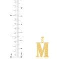 thumbnail image 5 of Floreo 10k Yellow Gold 0.7" Textured Block Letter Initial A-Z Alphabet Charm Pendant with Optional Chain Necklace, 5 of 6