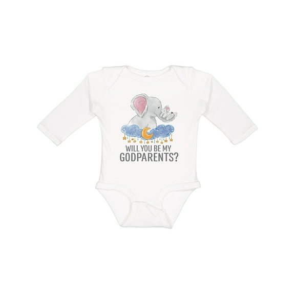 Inktastic Will You Be My Godparents? Boys or Girls Long Sleeve Baby Bodysuit