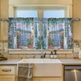 thumbnail image 2 of Yayeee Kitchen Curtains Tier Set of 2 Light Filtering 57"x24" Over Sink Window Panels, Blue Floral Window, 2 of 7