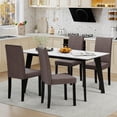 thumbnail image 4 of Costway Modern Upholstered Dining Chair Set of 2 Rubber Wood Legs with Padded Seat Dark Brown, 4 of 10