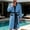 Blue, variant on Mens Lightweight Cloth Bathrobe, Long Sleeve Mid Length Summer Robes Comfy Soft Dude Robe with Pockets Sleepwear
