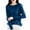 Dark Blue, variant on Women Knit Sweaters Crew Neck Long Sleeve Solid Color Breathable Comfort Loose Fit Lightweight Tops Orange M