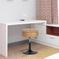 thumbnail image 2 of Homebeez Storage Ottoman Vanity Stool,360°Swivel Height Adjustable Foot Stool,Modern Accent Stools for Bathroom Living Room, 2 of 8