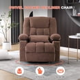 thumbnail image 5 of Oversized Massage Recliner Chair for Elderly,Modern Living Room Electric Rocking & Reclining Chairs with with Heat, 8-Point Vibration,USB Charger and Cup Holders, Plush Velvet Single Sofa, Brown, 5 of 9