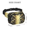 thumbnail image 4 of Rateoe Gold Spider On The Web Print Fanny Pack Belt Bag for Women and Men, Square Double-Layer Waterproof Waist Pack with Adjustable Strap for Hiking, Jogging, Cycling, 4 of 9