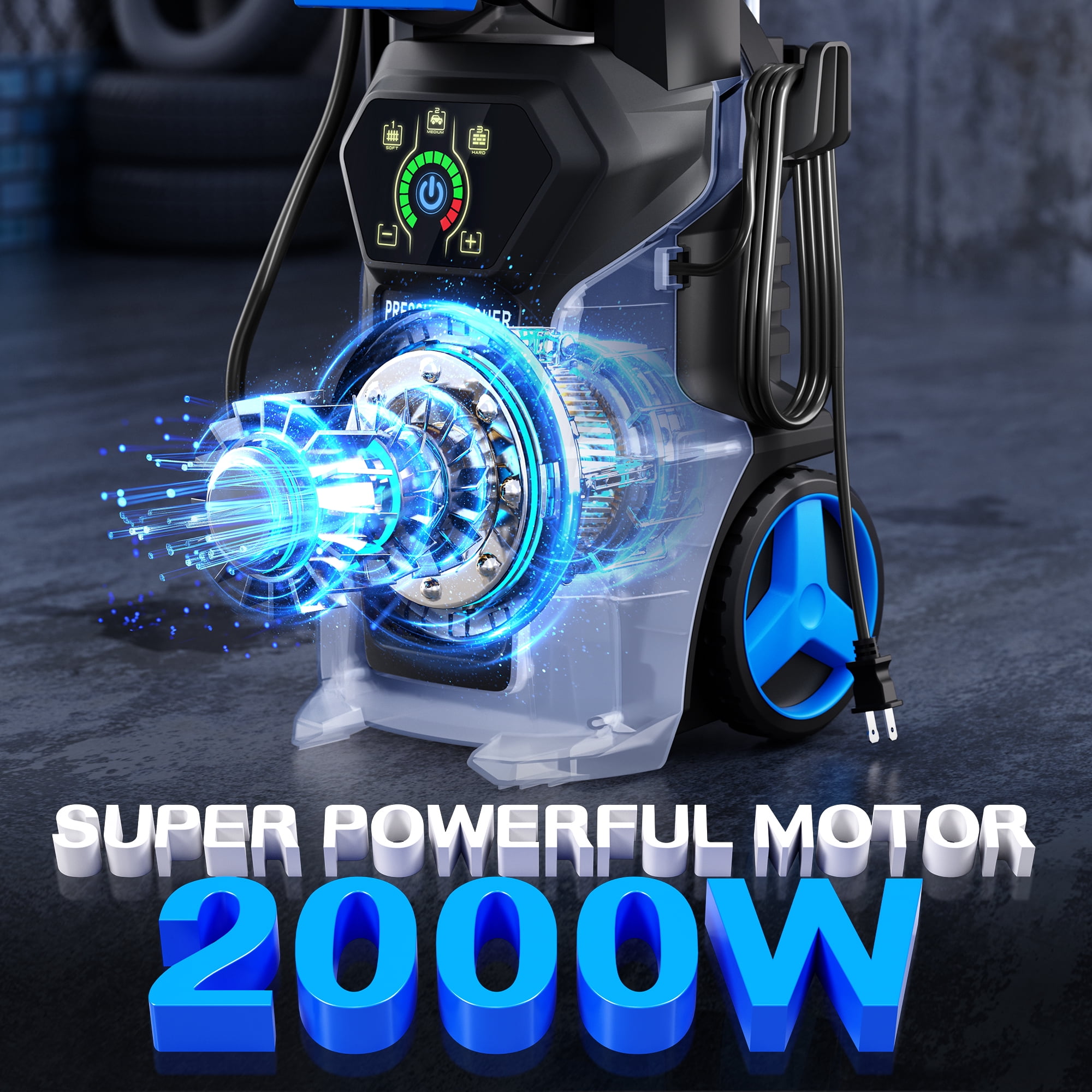 Fenbeli 5000 PSI Electric Pressure Washer, 3.2 GPM High-Powered Cleaner with 5 Nozzles, Foam Cannon for Cars, Patios & Outdoor Cleaning