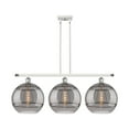 thumbnail image 2 of 516-3I-BB-G556-12CL Innovations Lighting Rochester - 3 Light Stem Hung Island In Industrial Style-13.88 Inches Tall and 38.5 Inches Wide-Brushed Brass, 2 of 7