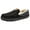 Black, variant on WOTTE Mens Slippers Cozy Fuzzy Plaid Moccian House Shoe with Memory Foam & Rubber Sole Slip on Indoor Outdoor, Brown Size 11