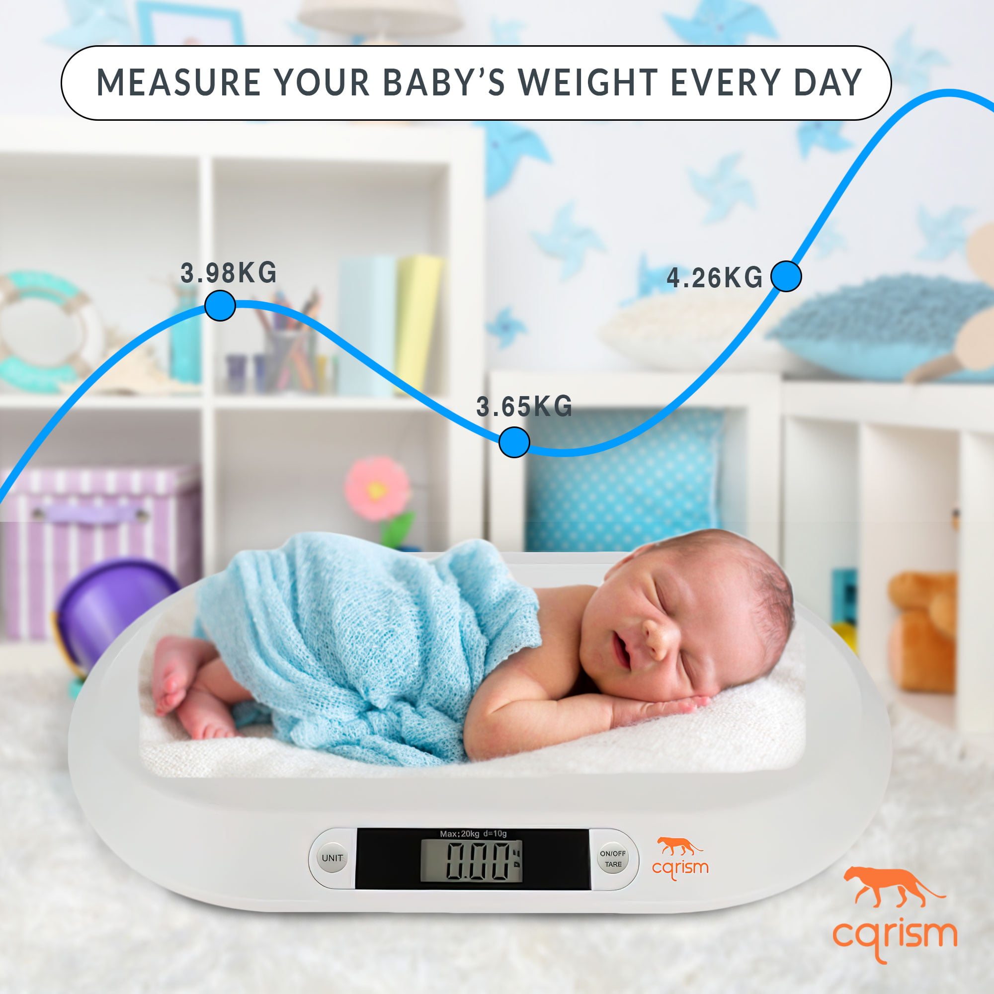 3 Modes Comfort Curshape Baby Scale 20 KG  Infant Dog or Cat Scale Animal Scale 