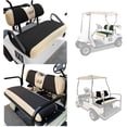 thumbnail image 3 of 10L0L Golf Cart Front + Rear Seat Cover Set for EZGO TXT RXV & Club Car DS 4 Passenger Models,Breathable Washable Polyester Mesh Cloth Seat Cover-Black Beige (S+XS), 3 of 7