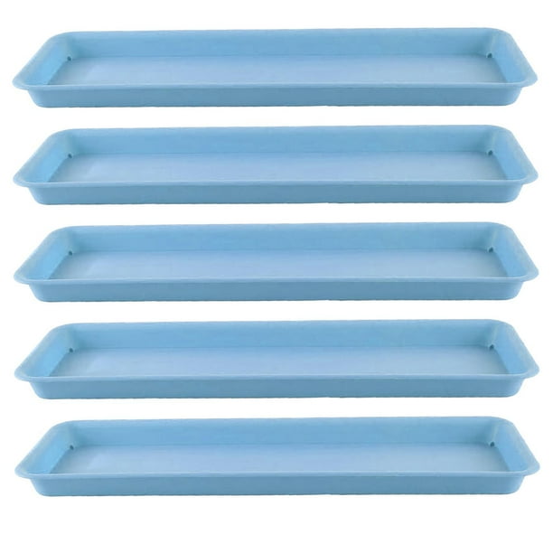 5 platillos para plantas, cuencos rectangulares para macetas, platillos para macetas. azul