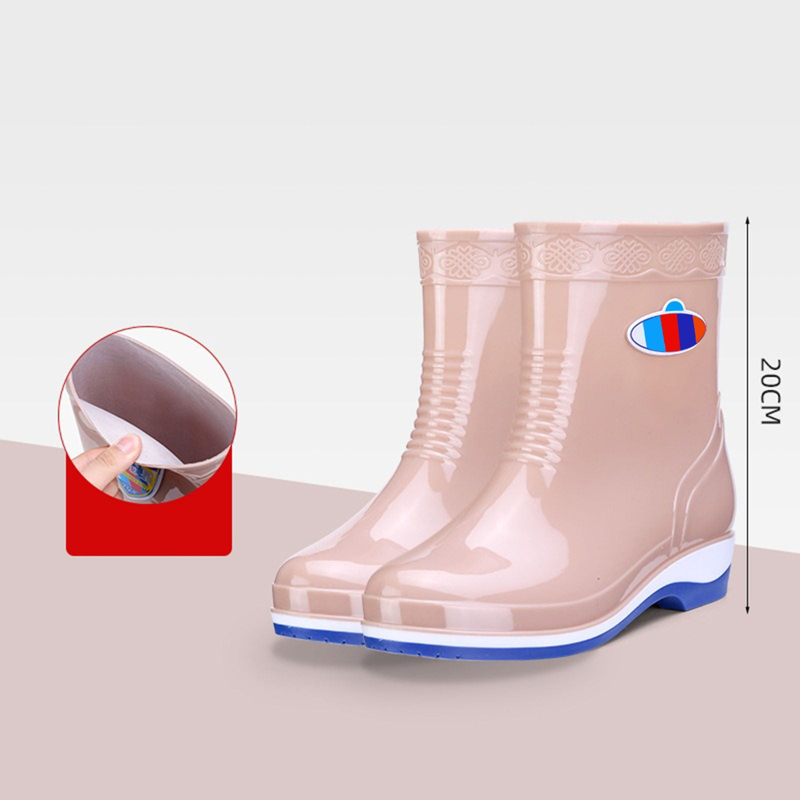 IUJSOY Ankle Rain Boots for Women Short Boots Elastic Slip on Lightweight Comfortable Garden Outdoor Shoes