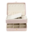 thumbnail image 3 of Unique Bargains 2 Layer Jewelry Box Plush Velvet Jewelry Organizer Case Storage Travel Pink, 3 of 7