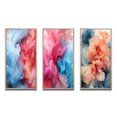 thumbnail image 2 of Designart "Purity in Liquid Ink Red & Blue Wave Abstract" Abstract Liquid Ink Framed Wall Art Set Of 3 - Blue Modern Frame Gallery Set For Office Decor, 2 of 6