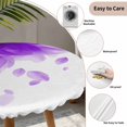 thumbnail image 3 of Modern Purple Round Tablecloth for 45-54 Inch Tables,Fitted Table Cover with Elastic Edge,Gradient Floral Abstract Bohemian White Waterproof Outdoor Table Cloth Protector for Patio Garden Dinner, 3 of 9
