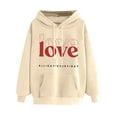 thumbnail image 5 of Pimelu Valentine Sweater for Women Womens Valentines Day Hooded Sweatshirts Oversized Pocket Drawstring Pullover Hoodies Tops Trendy Love Letter Print Sweatshirts, 5 of 7