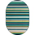 thumbnail image 2 of Rugs.com Azalea Collection Rug – 4' x 6' Oval Teal Medium Rug Perfect For Living Rooms, Large Dining Rooms, Open Floorplans, 2 of 8
