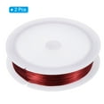 thumbnail image 3 of Uxcell 164 Feet Flexible Paddle Florist Wire 0.3mm Beading Wire Metal Floral Stem Wire Red 2 Rolls, 3 of 6
