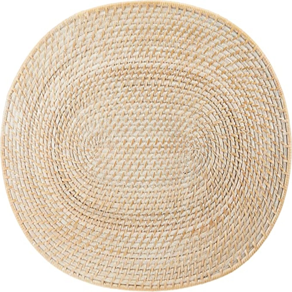 Laguna Table placemat, Whitewash handwoven rattan placemat is done