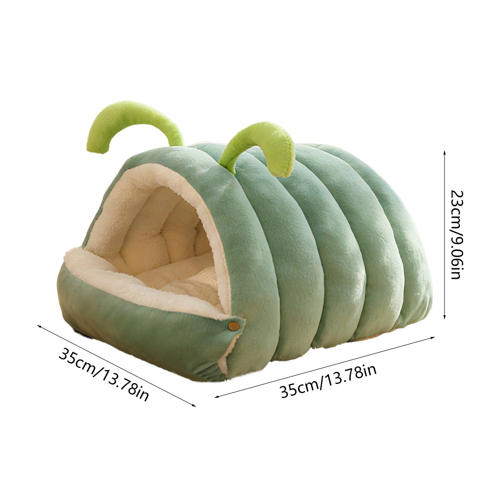 Green S Winter Warm Cat Dog Bed Semi Enclosed Removable Washable Pet Bed Indoor Foldable Soft Cushion For Puppy Kitten
