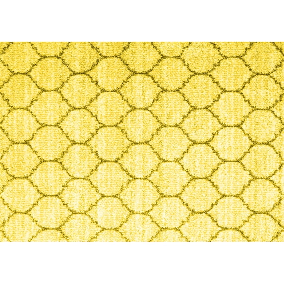 Ahgly Company Indoor Rectangle Abstract Yellow Contemporary Area Rugs, 7' x 9'