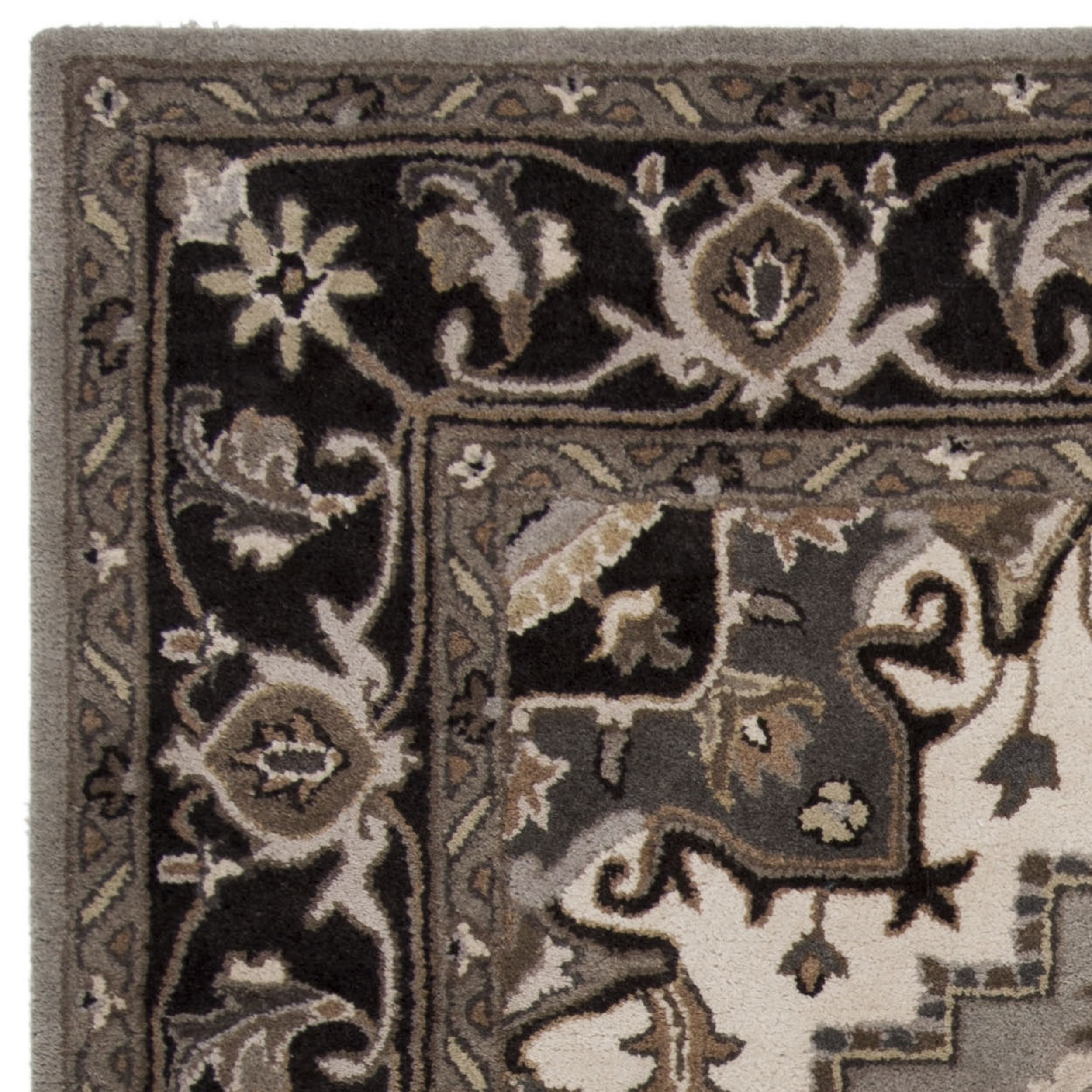 SAFAVIEH Royalty ROY700G Handmade Silver / Charcoal Rug