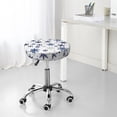 thumbnail image 7 of Lsque blue Snowflake Prints Pattern Round Bar chair cushion covers Velvet Fabric Premium Comfort Protects from Scratches and Stains for 14-17 Inch Chair-13 inch, 7 of 7