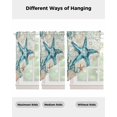 thumbnail image 4 of Teal Coastal Starfish Swag Valances for Windows, Vintage Summer Beach Nautical Coral Rod Pocket Sheer Valances for Windows, Swag Toppers Light Filtering for Kitchen Living Room 2 Panels 36''x63'', 4 of 6