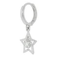 thumbnail image 2 of 14k Gold White Rhodium, Star Diacut Dangle Earring Created CZ Crystals, 2 of 3