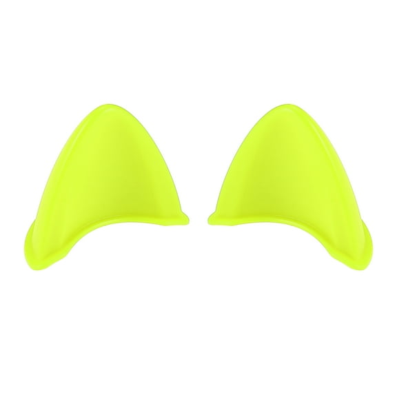 2pcs Cat Ears Style Attachments Helmet Decoration Accessories Self Adhesive for Motorcycle Bicycle Scooter Green TPU