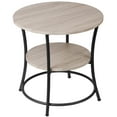 thumbnail image 4 of ZENY Round End Table, Coffee Table Side Table with 2 Storage Shelves for Bedroom Living Room Small Space Gray, 4 of 8