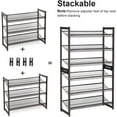 thumbnail image 4 of Shoe Rack, 8-Tier Shoe Organizer, Metal Shoe Storage for Garage, Set of 2, 4-Tier Stackable Shoe Shelf, with Adjustable Flat or Angled Shelves, 32-40 Pairs, Cappuccino Beige ULMR008L01, 4 of 5