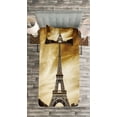 thumbnail image 3 of Ambesonne Eiffel Quilted Bedspread Set 2 Pcs, Paris France Brown Skies, Twin Size, Yellow and Brown, 3 of 3