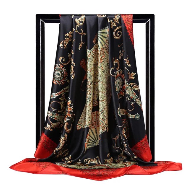 Pañuelos de seda cuadrados de lujo, chales populares de moda de Europa y América, protector solar de 90x90cm, pañuelo para las cuatro estaciones qiuyongming unisex