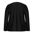 thumbnail image 5 of Womens Long Sleeve Tops Round Neck Solid Buttons Casual Blouses Pleated Loose Fit Flowy Fall Going out Tops Shirts, 5 of 8