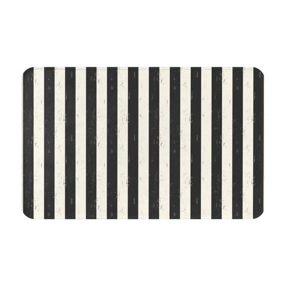 Bathroom Rugs Non Slip Washable - Black And White Thick Stripes Kitchen Mats for Floor, Area Rugs for Entryway Rugs Indoor, Laundry Bathroom Room Door Rug with Rubber Backing 20x31.5in