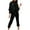 Black, variant on Women's Outfit Sets Gray Autumn Casual Solid Color Velvet Round Neck Long Sleeved Pants Casual Suit