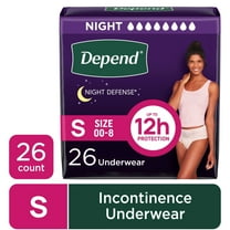 Depend Night Defense Incontinence Underwear for Women, Adult Diapers, S, 26 Count