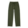 thumbnail image 3 of Lmueinov Women's Outdoor Cargo Pants, High Waisted Hiking Trousers with Zipper Pockets and Drawstring, Lightweight Active Pants, 3 of 3
