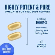 OceanBlue Omega-3 2100 Triple Strength Fish Oil Supplement, 180 Softgels, EPA DHA, Burpless, Mercury-Free, Total Body Wellness Support