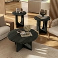 thumbnail image 6 of Furniture of America Carmel Modern Solid Wood 3-Piece Round Coffee Table Set, Gray, 6 of 10