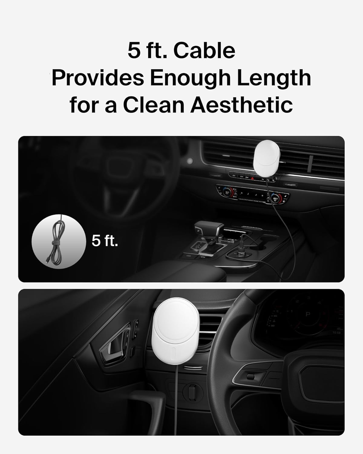 Open Box Belkin Wireless Car Charger 15W - MagSafe-Compatible Magnetic iPhone Charger - Qi2 Wireless Charger, Magnetic Car Vent Phone Mount for iPhone 16, iPhone 15, iPhone 14, 13, 12 Series - Grey