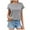 Grey, variant on Boho Tops For Women Summer Solid Color Round Neck Short Sleeve Loose Fit Casual Elegant Shirts For Women Tee Shirts StreetwearL
