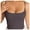 a-143Brown34, variant on VNKIDY Womens Solid Color Square Neck Sleeveless Thin Spaghetti Strap Fitted Top For Daily Wear Casual Layering Everyday Outings Brown XS