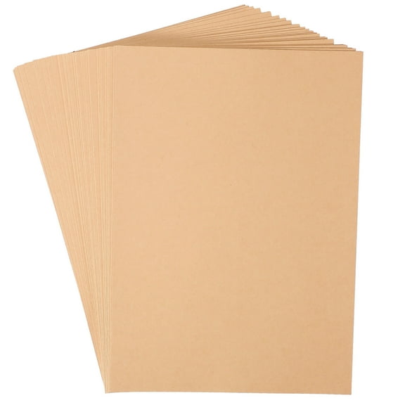 OFFIGAM 100pcs Kraft Paper Sheets Brown Cardstock for Handmade Crafts Projects Art Supplies