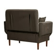 thumbnail image 4 of Canddidliike Convertible Upholstery Loveseat Modern Futon Sofa Bed w/Adjustable Angle in Brown, 4 of 8