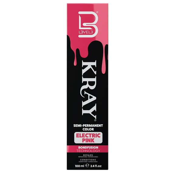 Level 3 Kray Electric Semi Permanent Hair Color - Vibrant Long Lasting Shine - Argan Oil Protection - 100 ml
